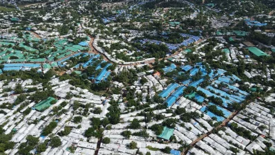 The undated image shows the sky view of the Rohingya camp in Cox’s Bazar. Photo: Collected