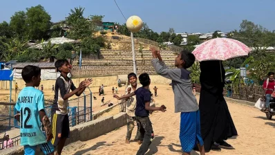 The undated image shows some Rohingya children playing in the refugee camp in Cox’s Bazar. Photo: Collected