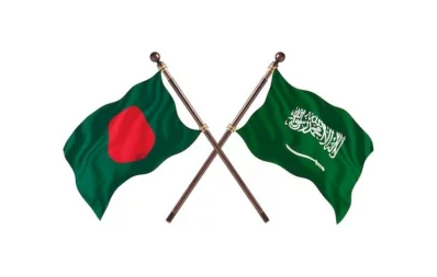 National flags of Bangladesh and Saudi Arabia. Photo: Collected