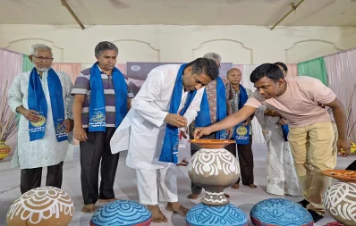 Barisal City Corporation`s outgoing Mayor Serniabat Sadiq Abdullah inaugurates the two-day festival. Photo: Dhaka Tribune
