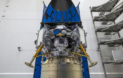 The United Launch Alliance (ULA) Vulcan Centaur rocket is transported to Space Launch Complex 41 at Cape Canaveral Space Force Station in Cape Canaveral, Florida, on January 5, 2024. Photo: AFP