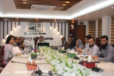 Zakia Sultana, senior secretary of the Ministry of Industries, attends an emergency meeting regarding the recognition of GI products in the conference room of the Ministry of Industry on Monday, February 5, 2024. Photo: Courtesy