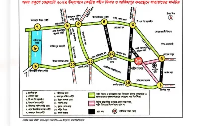 Road map prepared on the occasion of International Mother Language Day on February 21. Photo: Courtesy