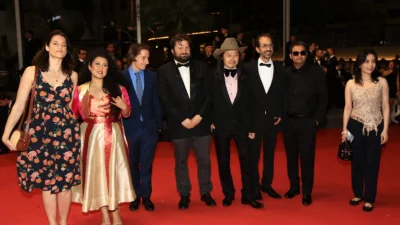 Bangladeshi screenwriter and film critic Sadia Khalid Reeti poses with prominent film directors at the Cannes Film Festival on Wednesday, May 23, 2024. Photo: Dhaka Tribune