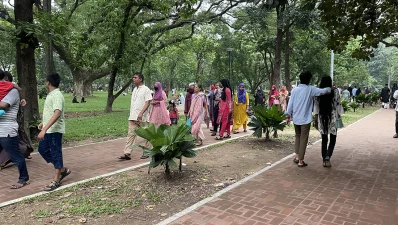 People are pictured at Ramna Park in Dhaka on Tuesday, June 18, 2024. Photo: Dhaka Tribune