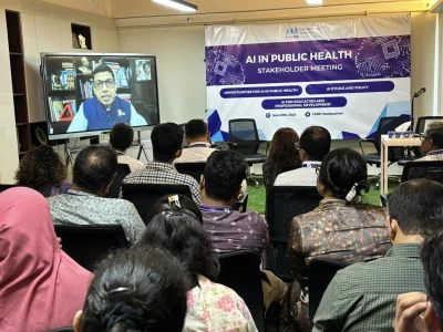 The image shows a glimpse of a stakeholders’ meeting, titled `AI in Public Health` organised by the Child Health Research Foundation (CHRF) in the capital on Saturday, June 29, 2024. Photo: Courtesy