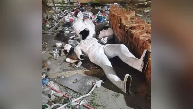 This recently taken image shows the vandalized Deepto Shopoth sculpture. Photo: Collected