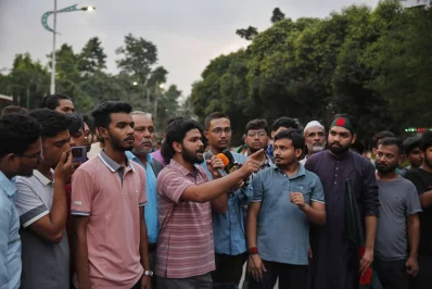 The protesters positioned themselves at the intersection and started their demonstration