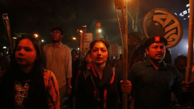 The torch procession demanded an end to the ongoing incidents of rape and violence against women, as well as the resignation of the adviser to the Ministry of Home Affairs. Photo: Mehedi Hasan/Dhaka Tribune