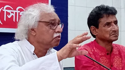 Communist Party of Bangladesh (CPB) General Secretary Comrade Ruhin Hossain Prince at press briefing held on Thursday afternoon, June 12, 2025 at the Khulna Press Club. Photo: Dhaka Tribune