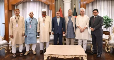 Prof Muhammad Yunus held a meeting with leaders of Bangladesh Jamaat-e-Islami on Sunday. August 31,2025. Photo: CA Press Wing