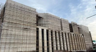 The construction of the modern building of the Sufia Kamal National Public Library is expected to be completed between June and December 2027. Photo: Dhaka Tribune