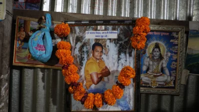 Family and villagers in Tarakanda mourns Dipu Chandra Das, 28, beaten to death at his workplace. Authorities have arrested 20 in connection with the case as the community demands justice. Photo: Mehedi Hasan/Dhaka Tribune
