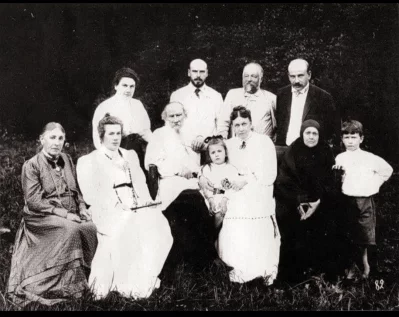 In this photo Leo Tolstoy (centre, seated) is seen with his family members. Photo: Dhaka Tribune