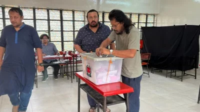 James casts his vote