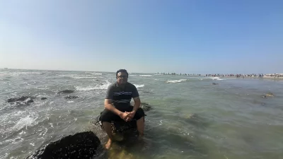 Writer at Patuartek rocky beach
