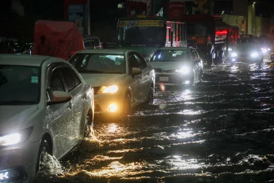 Residents of the capital face difficulties as heavy rainfall causes waterlogging on several city roads.