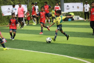A forward of Brazil team moves closer to the goal. Photo Credit: Abir Ahmmed Shupto/Dhaka Tribune