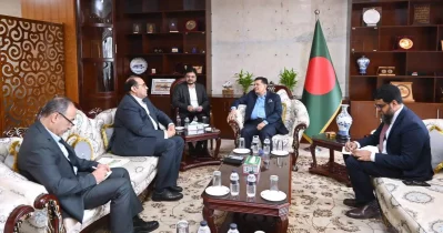 Foreign Minister Dr Khalilur Rahman meets Iranian Ambassador Jalil Rahimi Jahanabadi in Dhaka on Sunday, July 5, 2026. Photo: Courtesy