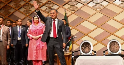 Prime Minister Tarique Rahman exchanges views with Bangladeshi expatriates at a hotel in Tokyo on Wednesday, October 28, 2026.