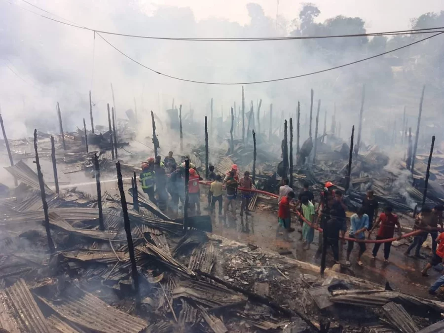 Shops Gutted In Thanchi Market Fire