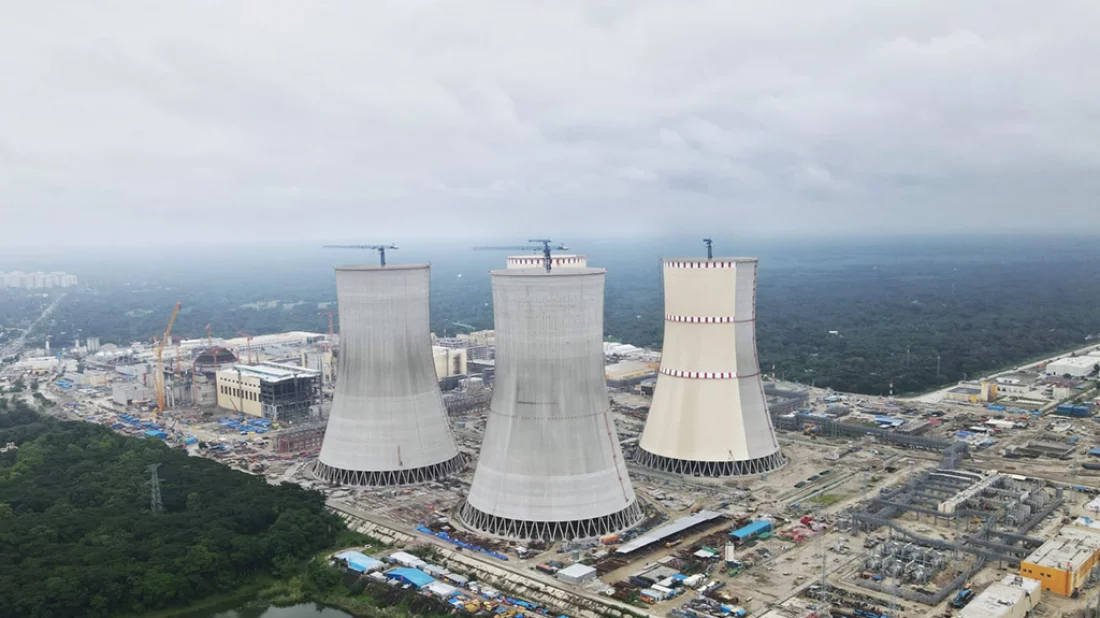 An aerial view of the Rooppur Nuclear Power Plant is pictured on Wednesday, October 4, 2023. Photo: Mahmud Hossain Opu/Dhaka Tribune