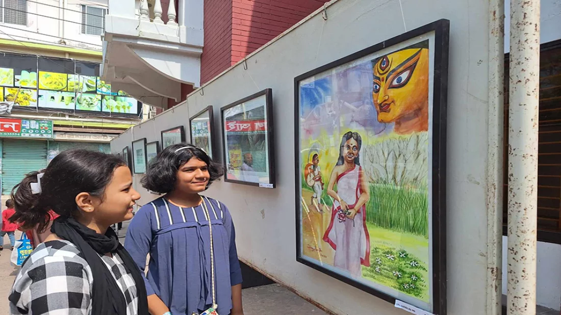 Art display at a festival in Barisal