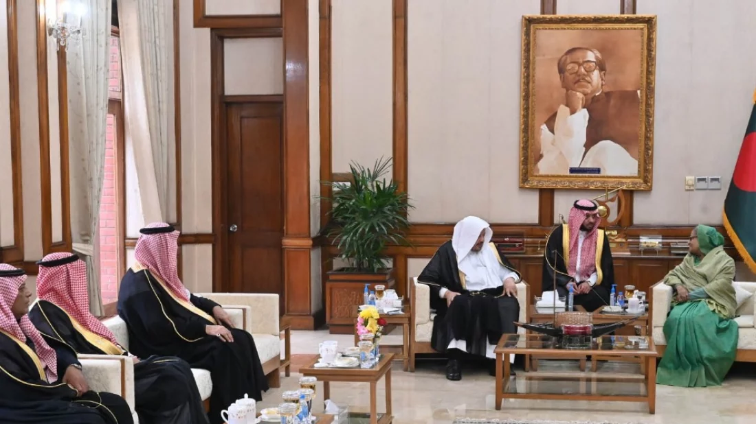 President of the Shura Council of the Kingdom of Saudi Arabia Sheikh Dr Abdullah bin Muhammad bin Ibraheem Al Sheikh meets Prime Minister Sheikh Hasina at her official residence Ganabhaban in Dhaka on Wednesday, January 31, 2024. Photo: PID