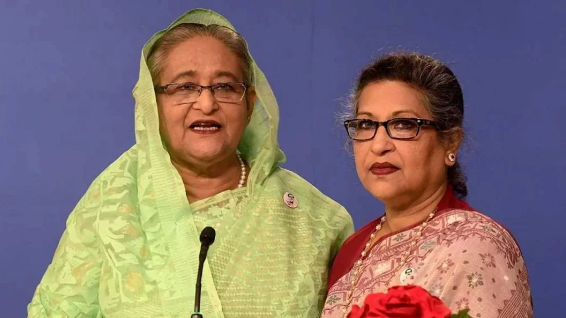 File image of Sheikh Hasina and her sister Sheikh Rehana. Photo: Collected