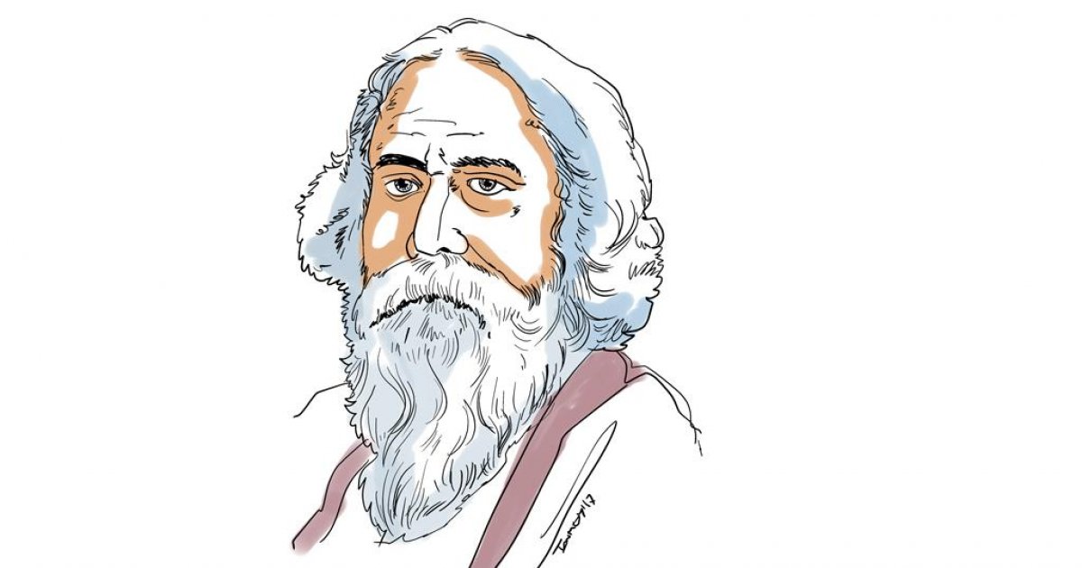 Rabindranath Tagore, Painting by Vishal Gurjar | Artmajeur