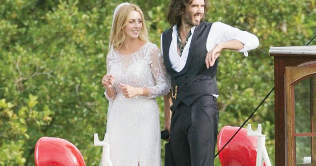 Russell Brand, 42, ties the knot with Laura Gallacher, 30, before shipping  guests including Kirsty Gallacher and Noel Gallagher home in a paddle  steamer