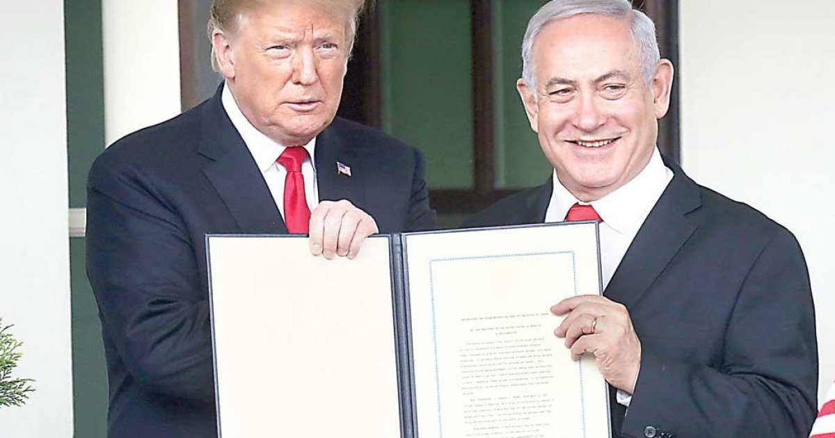 Trump Signs Proclamation Recognizing Golan Heights As Israeli Territory