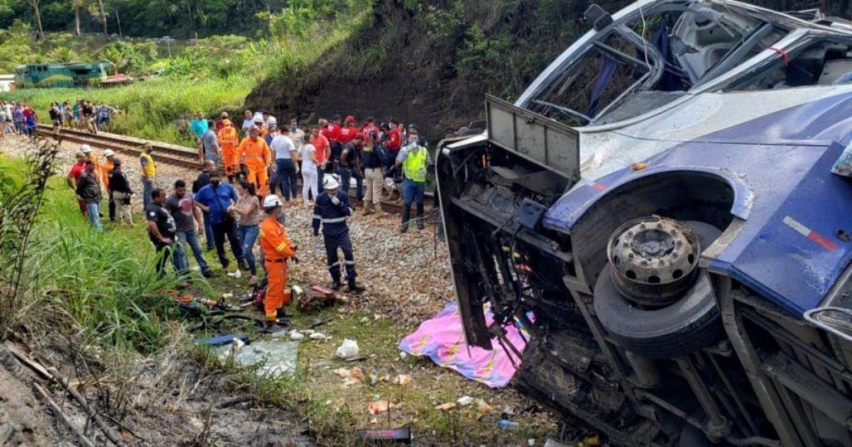 Bus falls off viaduct in Brazil, killing 16