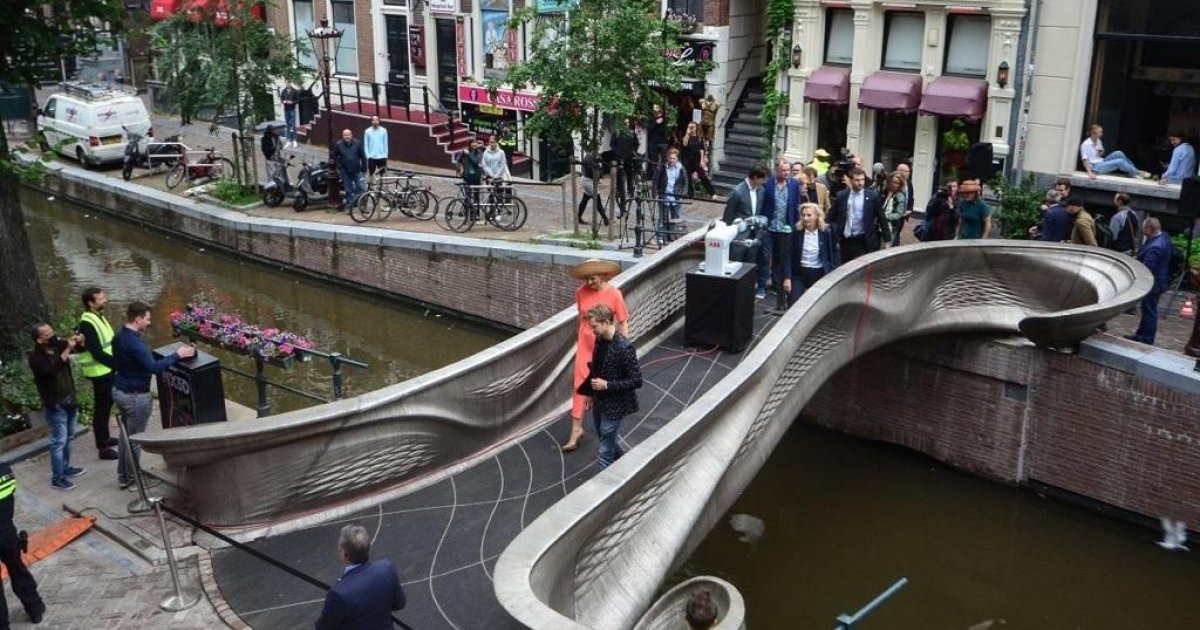 World s First 3D printed Metal Bridge Opened For Pedestrians