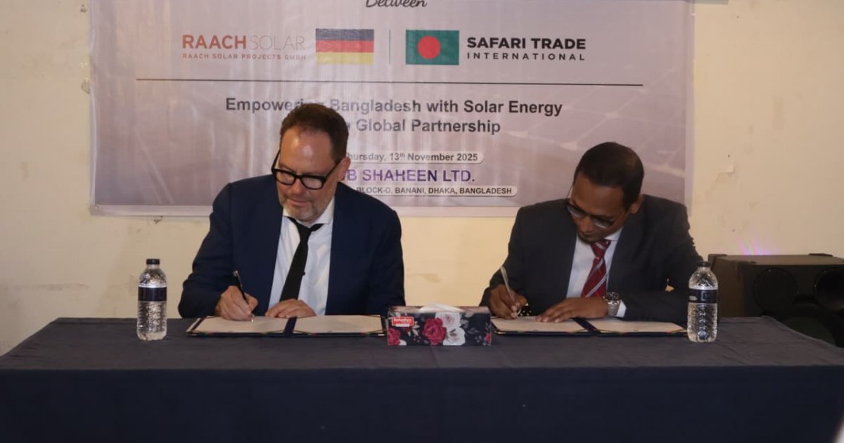 Germany-based RAAC Solar and Safari Trade International ink deal