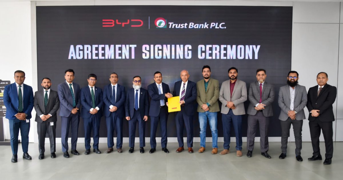 Trust Bank inks deal with official distributor of BYD Bangladesh