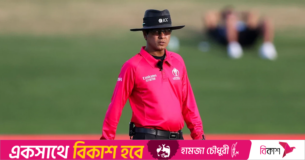 Bangladeshi umpire Sharfuddoula officiating in the Ashes