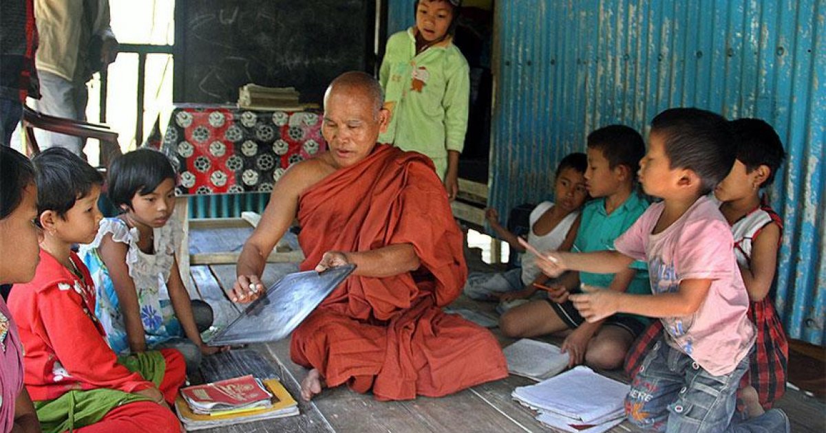 A monk of Rakhine alphabet