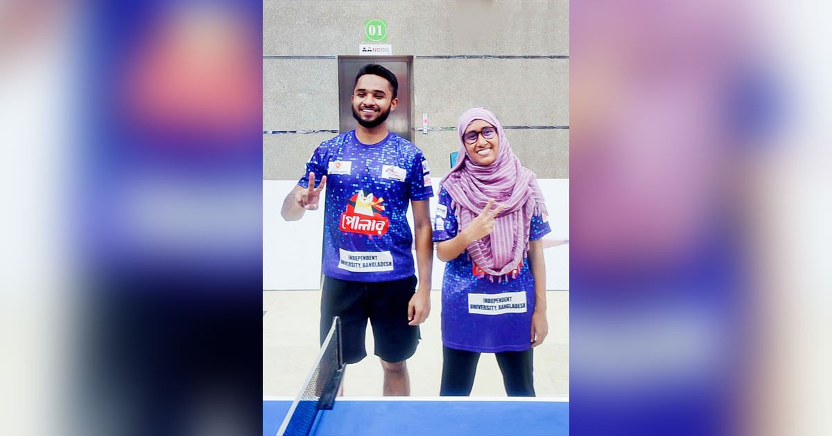 IUB wins gold in mixed doubles table tennis