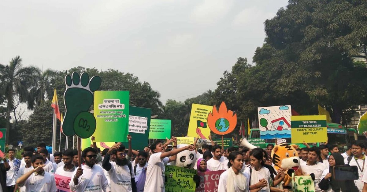 Bangladeshi youths and workers demand climate justice