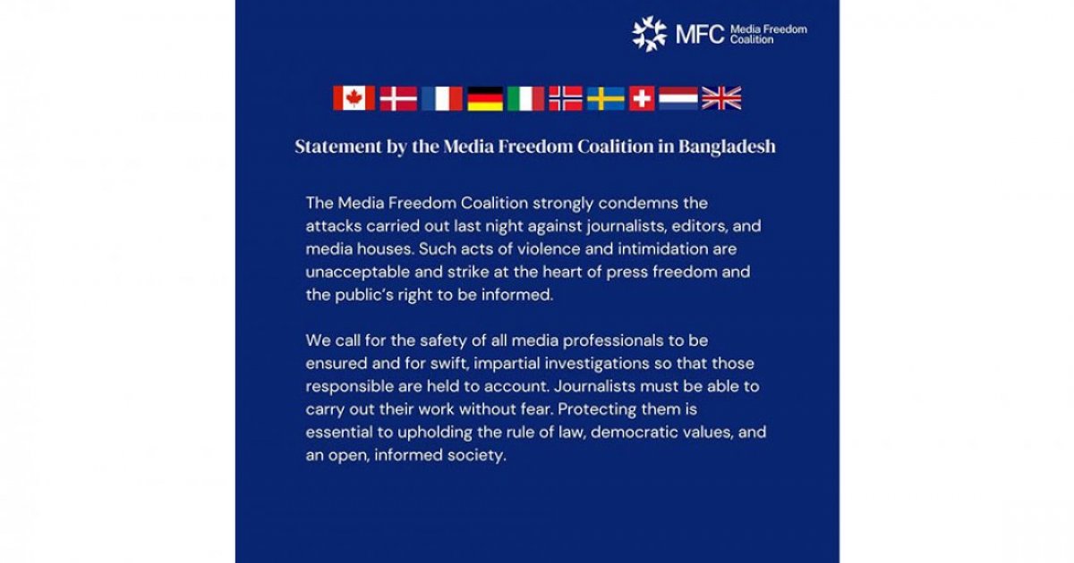 Media Freedom Coalition condemns attacks on journalists, calls for investigation