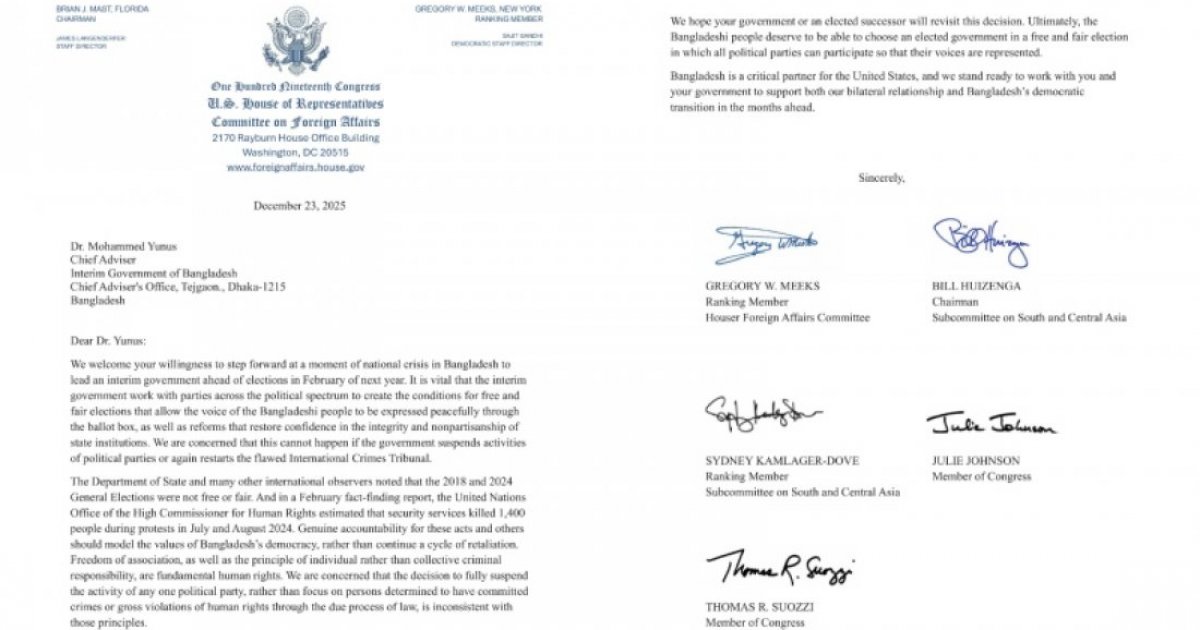 US lawmakers urge inclusive, fair election in Bangladesh