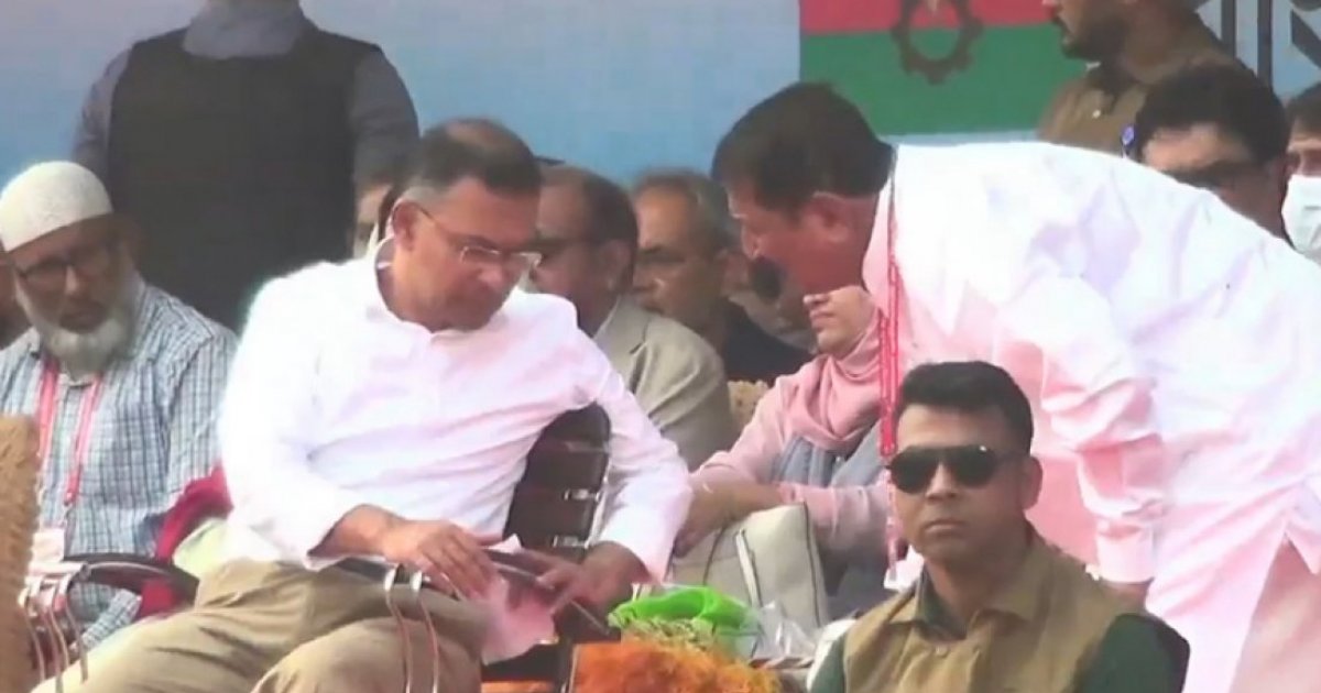 Tarique Rahman on the campaign trail in Rajshahi