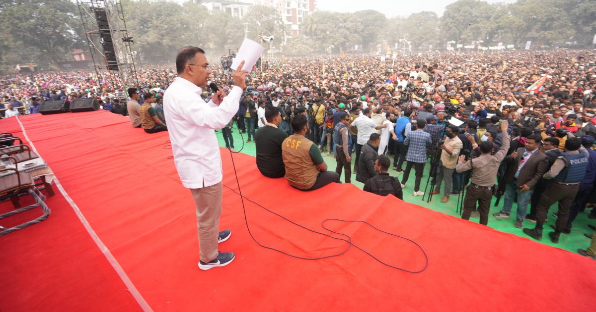 Tarique Rahman seeks votes for ‘rebuilding Bangladesh’ at Thakurgaon rally