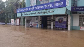 Flash flood threat looms as heavy rainfall continues in Sylhet