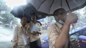 HSC test takers battle rain on second day of exams