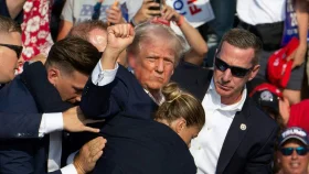 A bloodied, defiant Trump could become the defining image of the US election