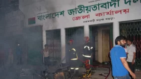 Two BNP offices set on fire in Bogra