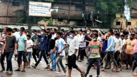 Protesters clash with police in Bogra