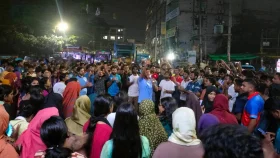 JnU students hold protest blaming India for flash floods in Bangladesh